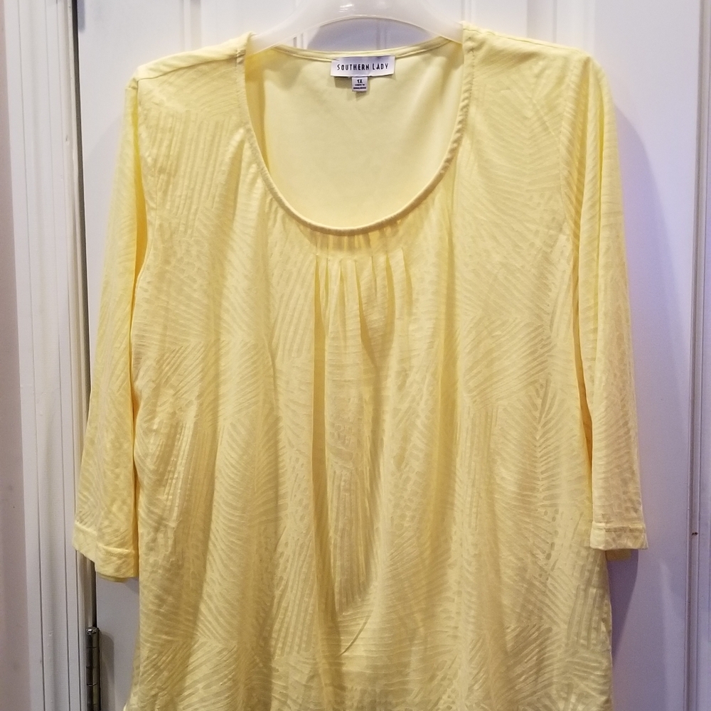 Southern Lady Yellow Top Sz 1x